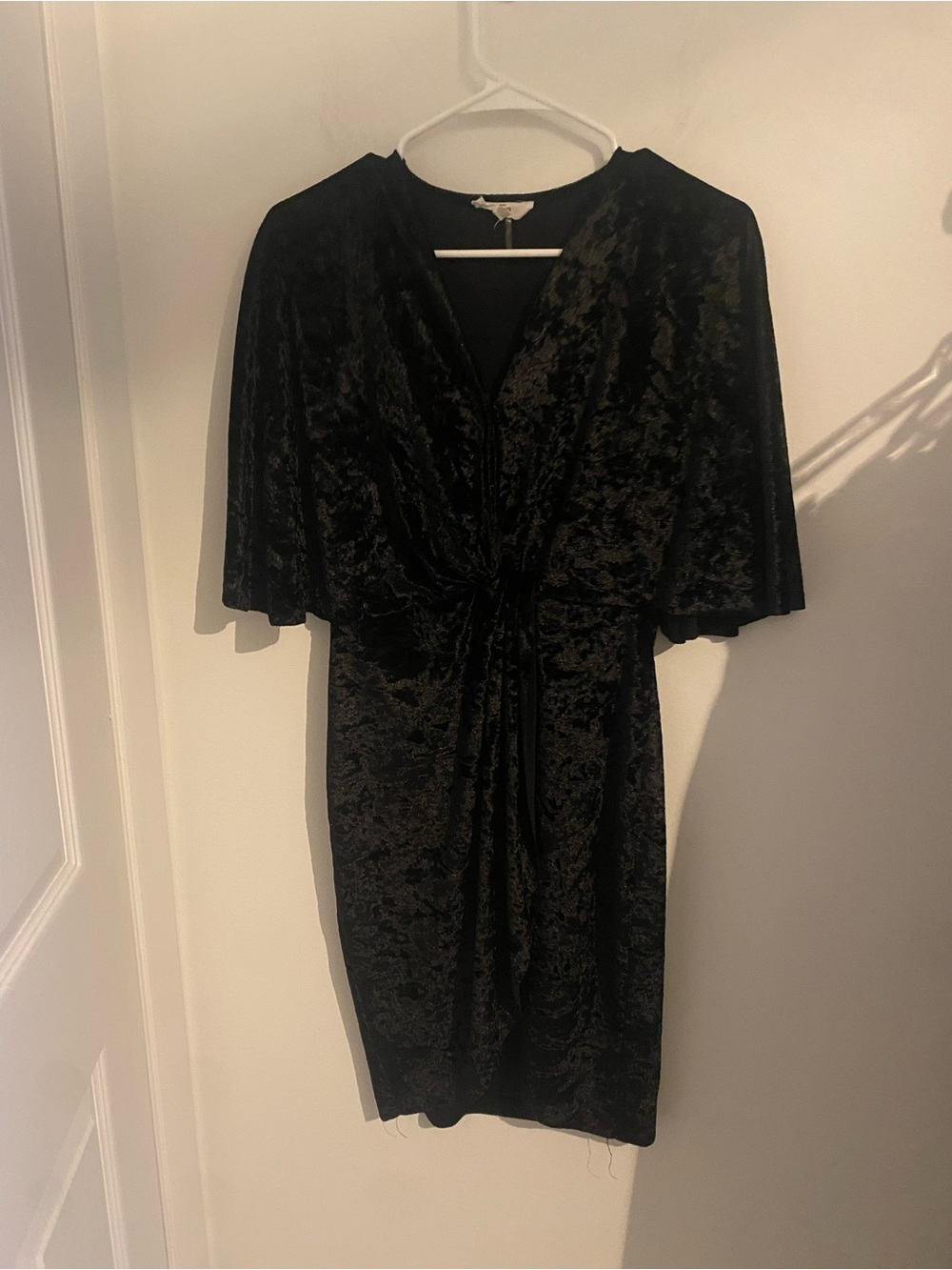 Entro Black Velvet Twist-Front Dress